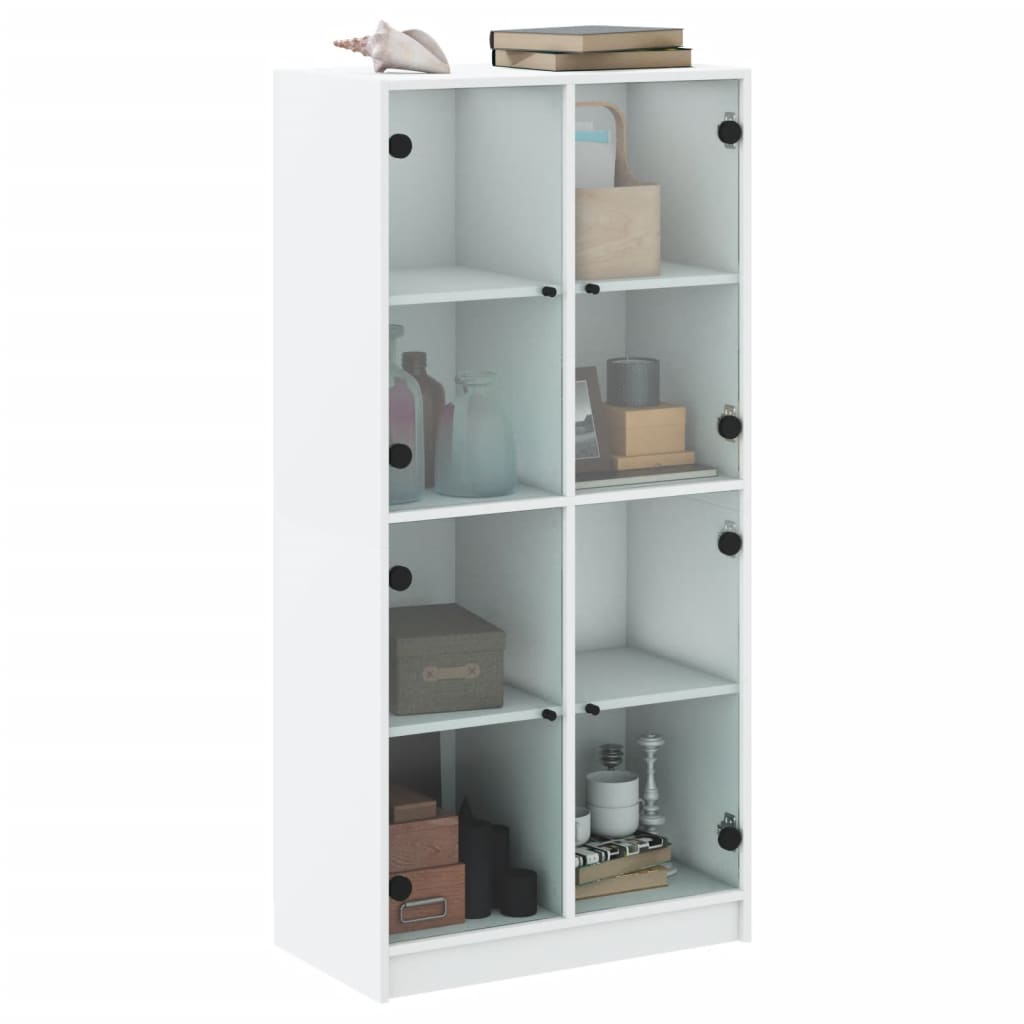 Bücherschrank mit Türen Weiß 136x37x142 cm Holzwerkstoff