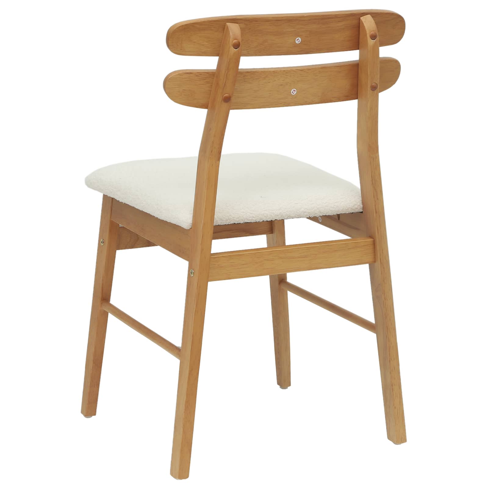 Esszimmerstuhl 2 pcs Hellbraun und hell Massives Gummiholz