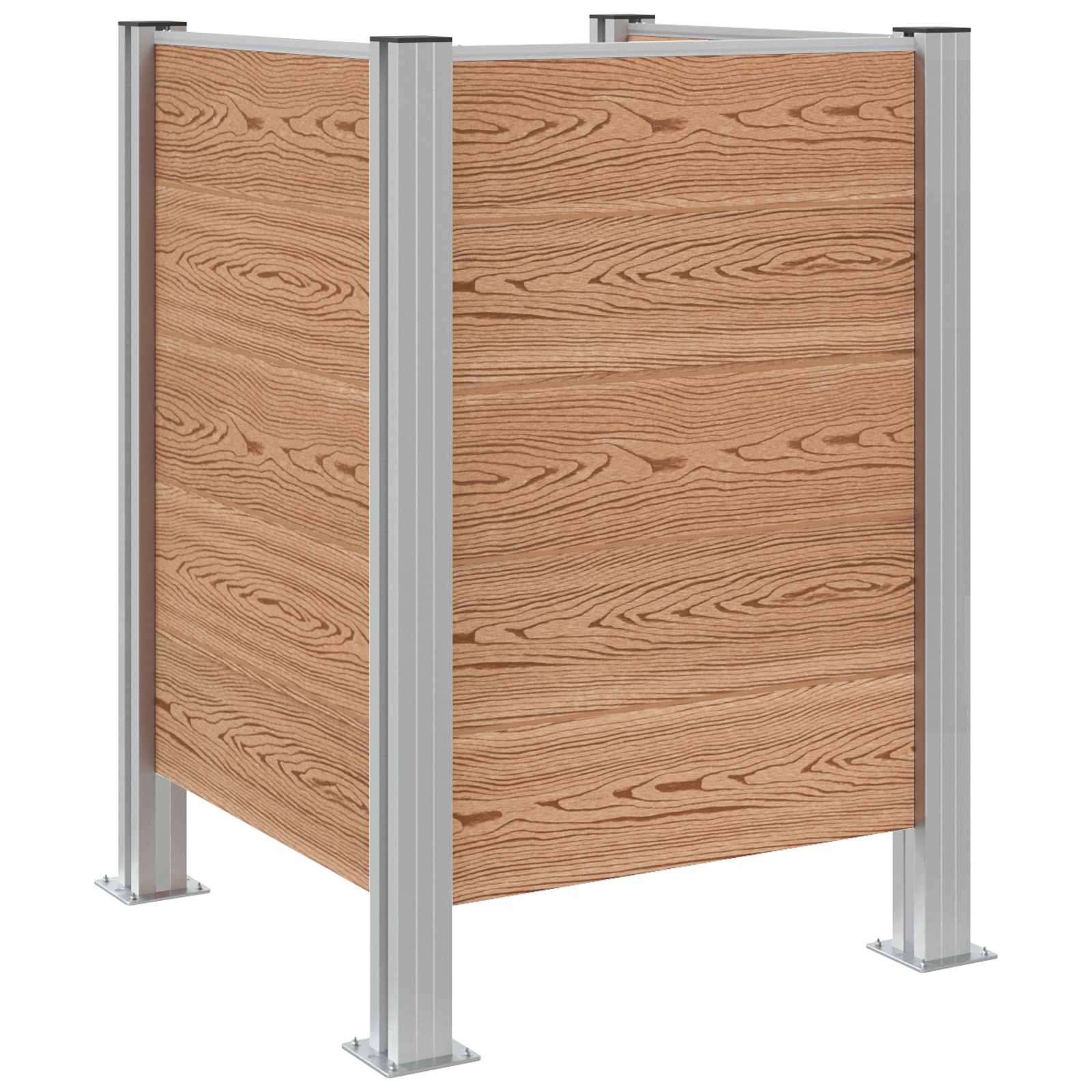 Mülltonnenzaun Braun 161 x 85 x 115 cm Aluminium und WPC