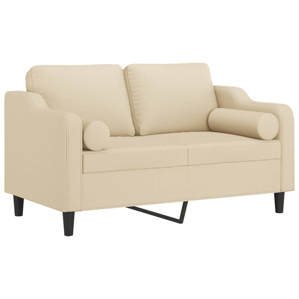 2-Sitzer-Sofa mit Zierkissen Braun 120 cm Stoff