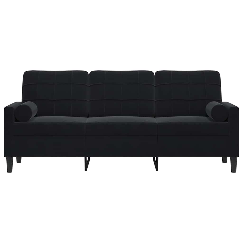 2-Sitzer-Sofa mit Zierkissen Hellgrau 120 cm Samt