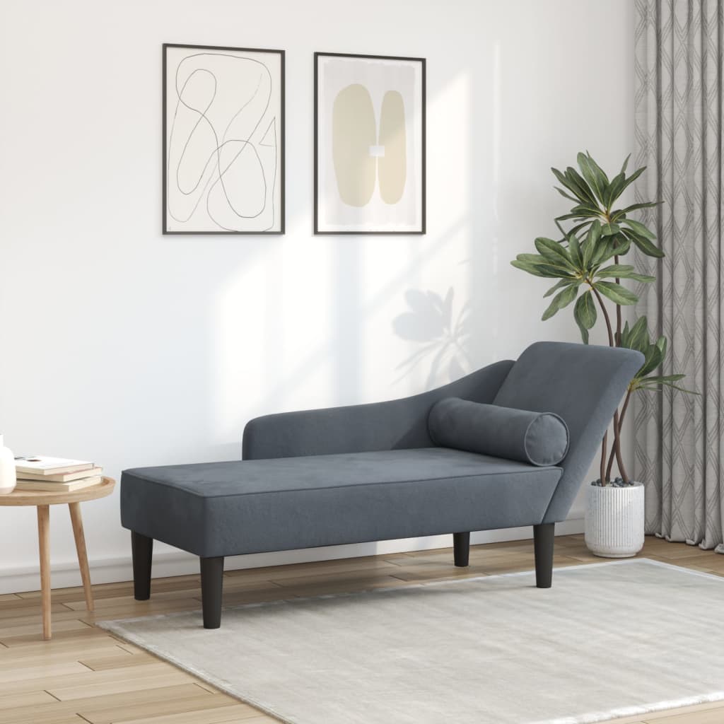 Chaiselongue mit Kissen Rosa Samt