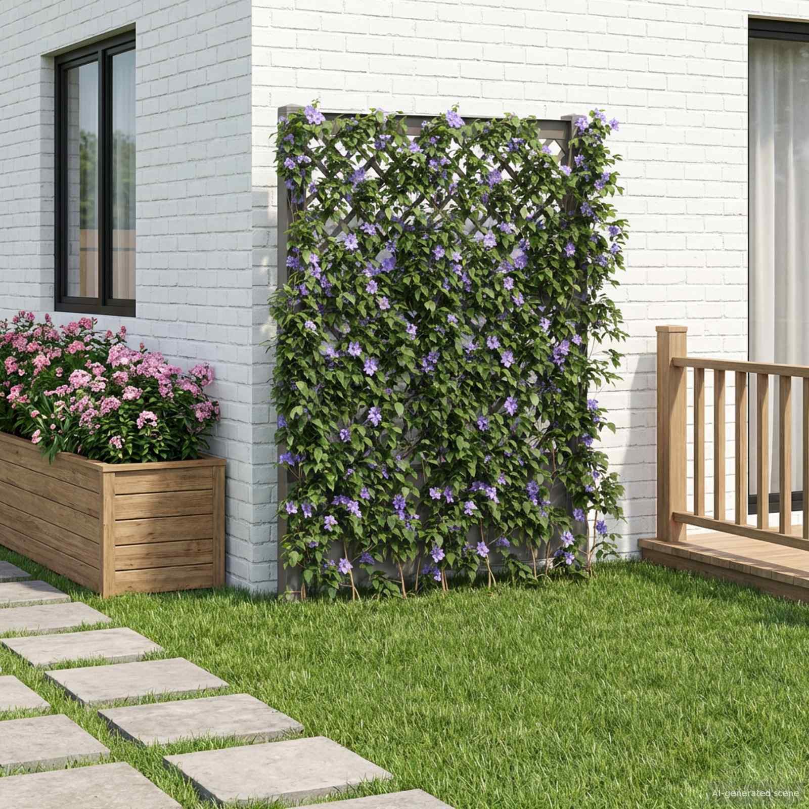 Trellis mit Spike Weiß 99 x 6 x 165 cm PP