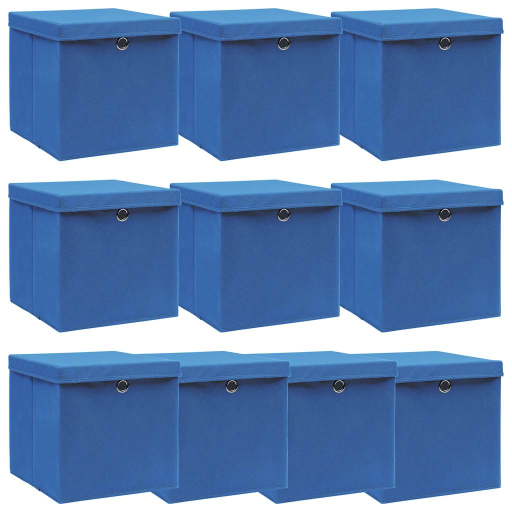Aufbewahrungsboxen 4 Stk. Blau 32x32x32 cm Stoff