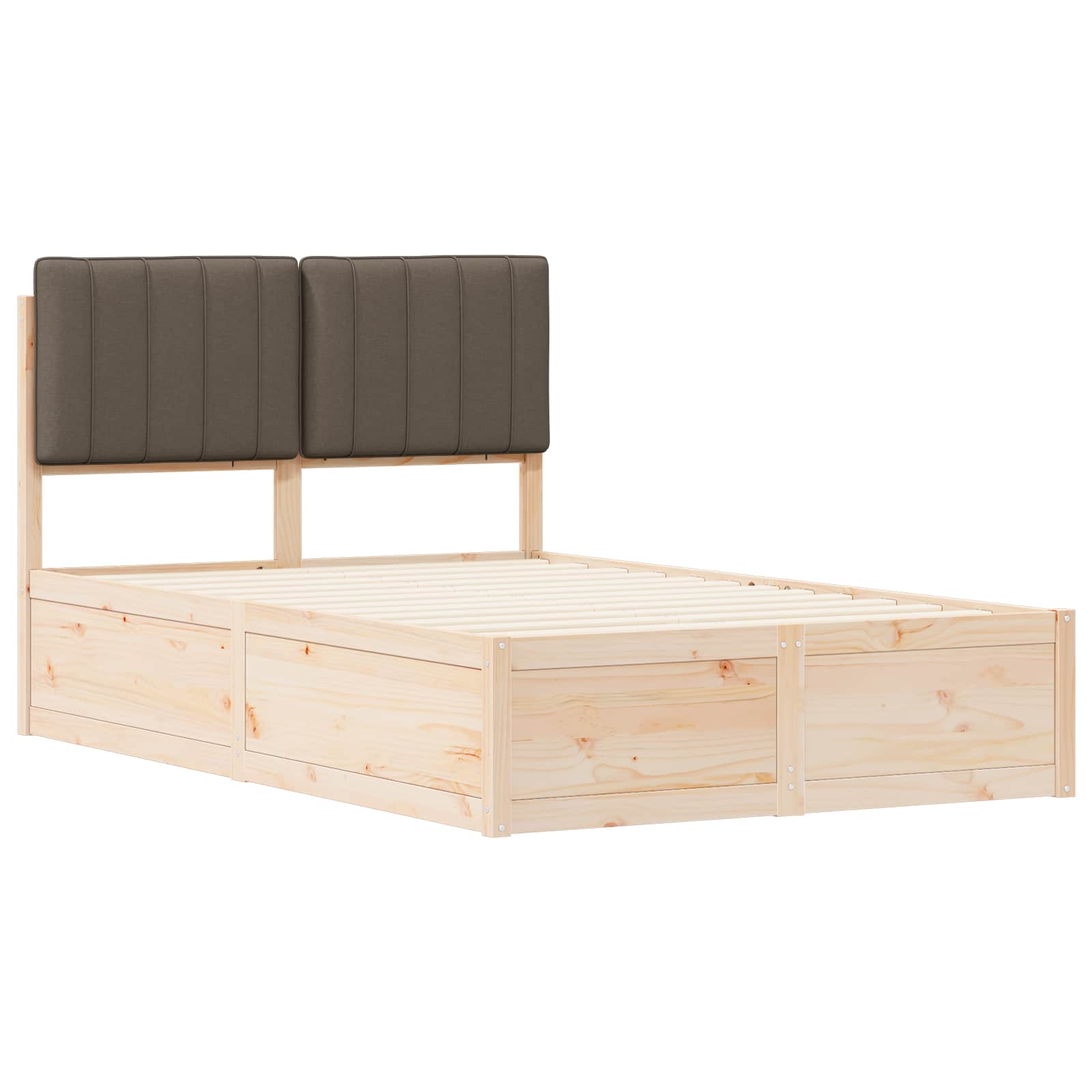 Bettgestell mit gepolstertem Kopfteil Hellgrau 200 x 200 cm