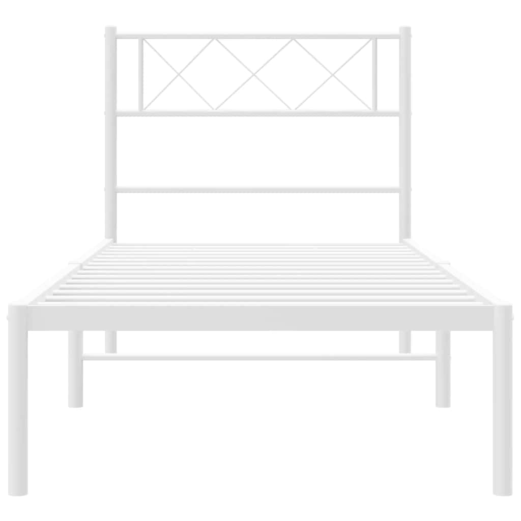Bettgestell mit Kopfteil Metall Schwarz 100x190 cm