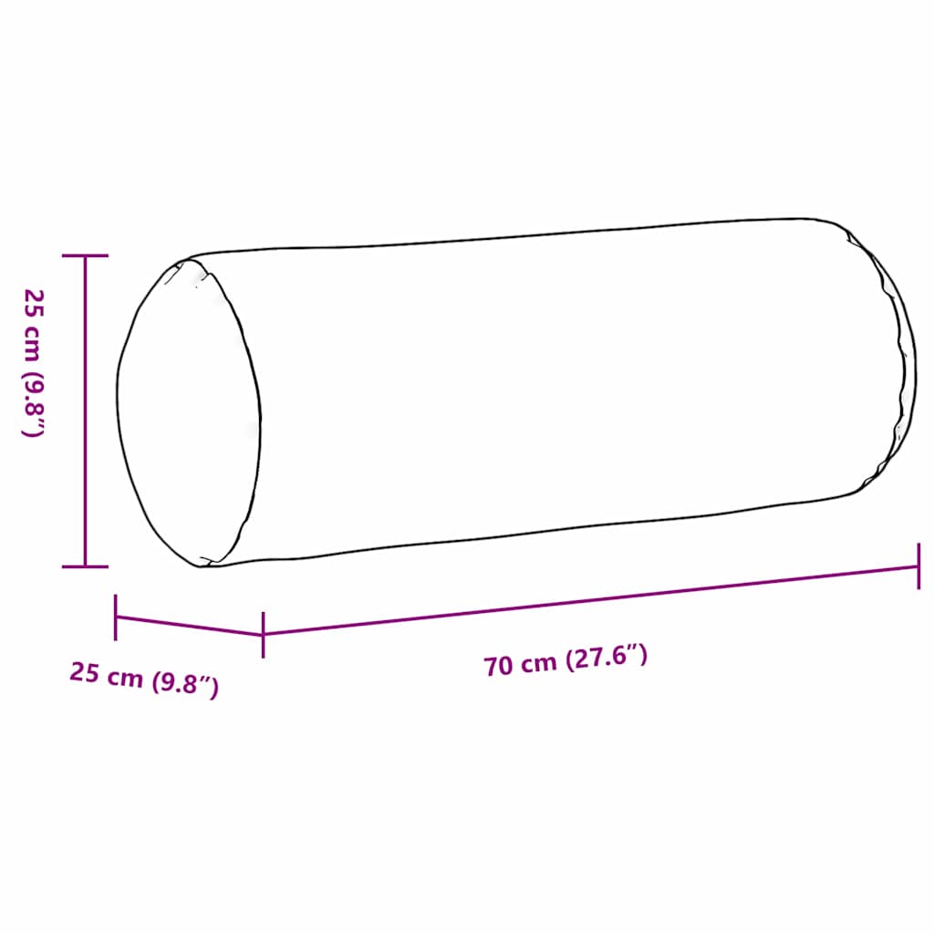 Bolsterkissen 2 Stück Hellgrau Ø 15 x 40 cm Stoff