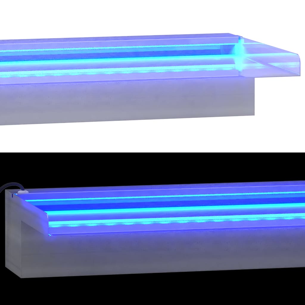 Wasserfall-Element mit RGB LEDs Edelstahl 30 cm
