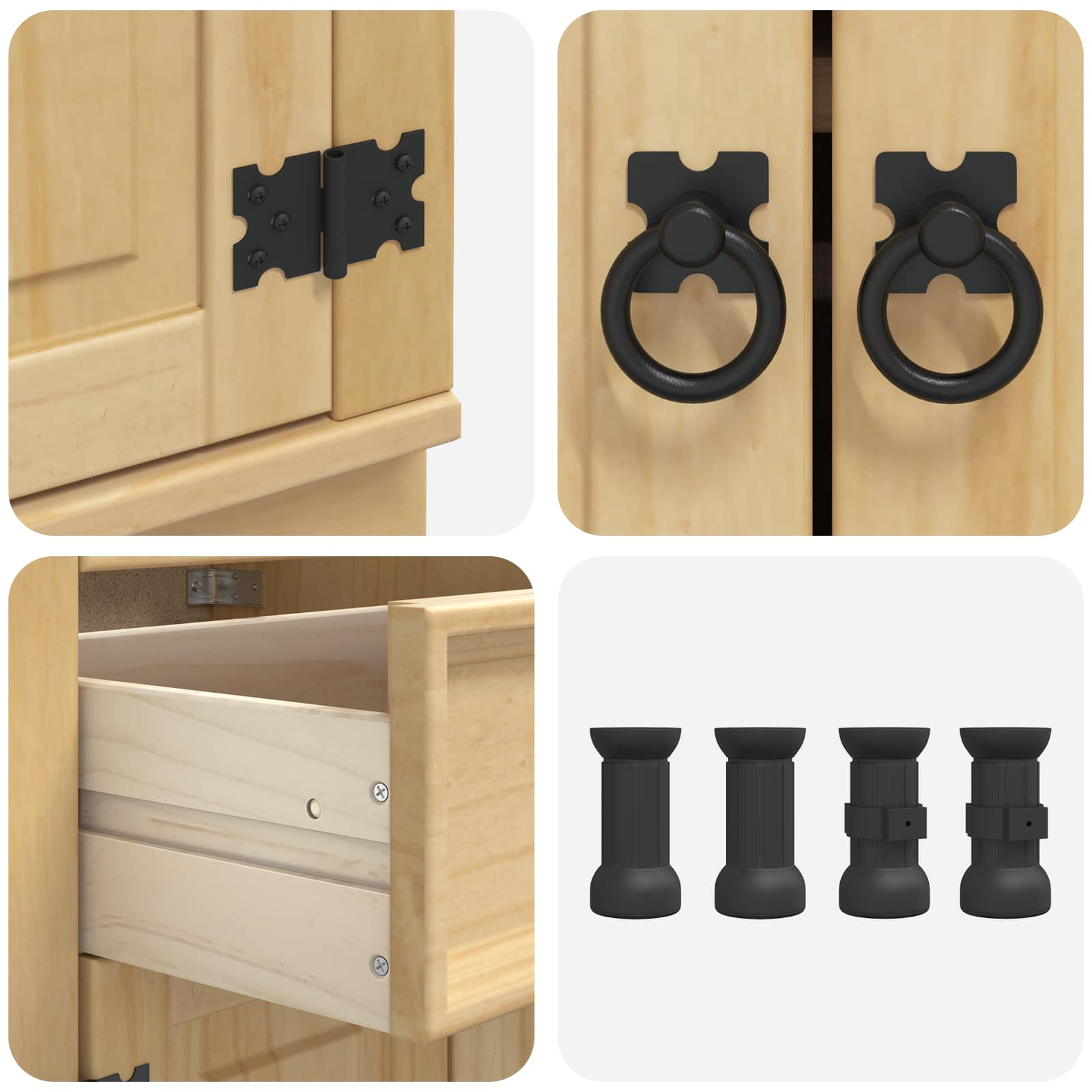 Schrank SKI Honigbraun 60 x 46 x 81,5 cm Massives Kiefernholz