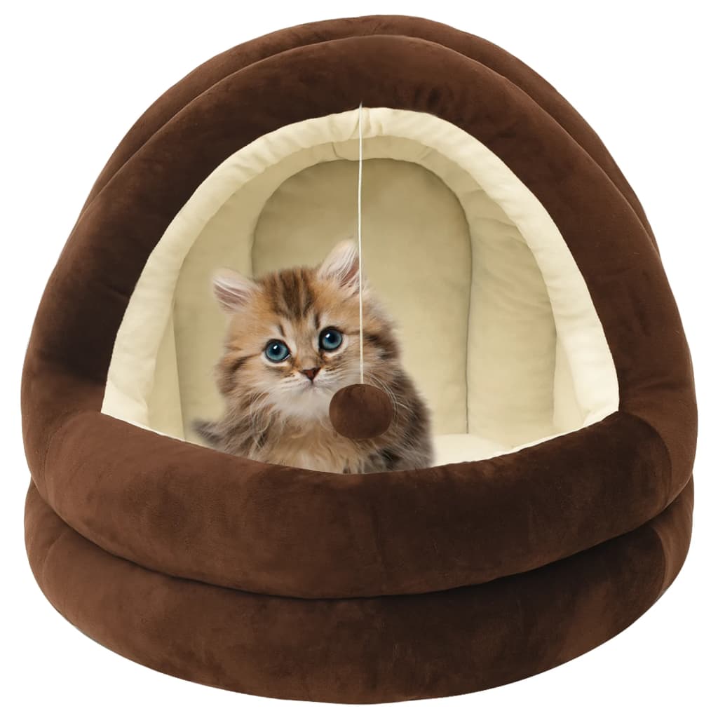 Katzenbett 50x50x45 cm Grau und Creme