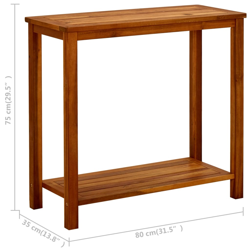 Gartenkonsole Tisch Helles Akazienholz 80 x 35 x 75 cm