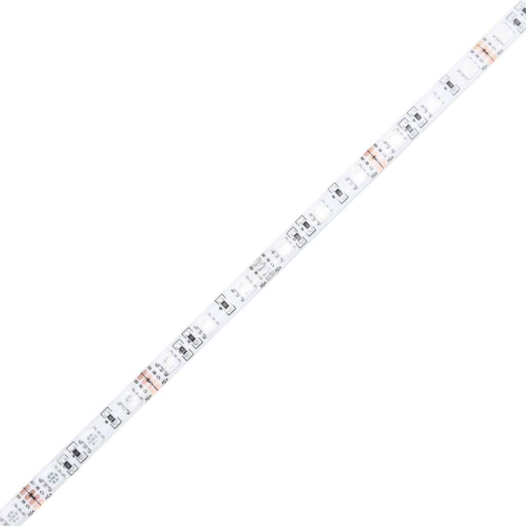 LED-Schreibtisch Weiß 130x130x91 cm Holzwerkstoff