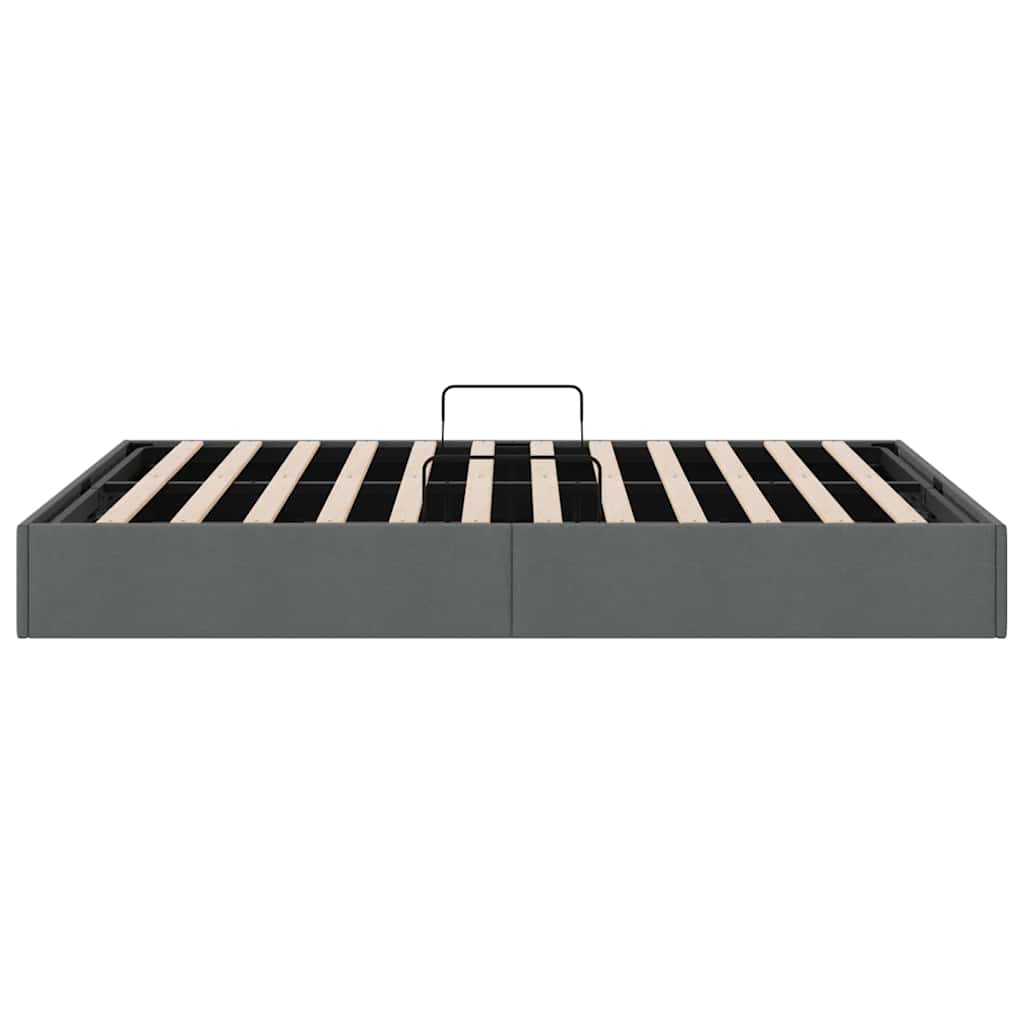 Aufbewahrungsbett mit Matratze Hellgrau 203 x 100 cm Stoff