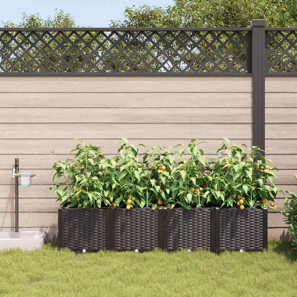 Garten-Pflanzgefäß 4 Stk. Braun 160 x 40 x 22 cm PP