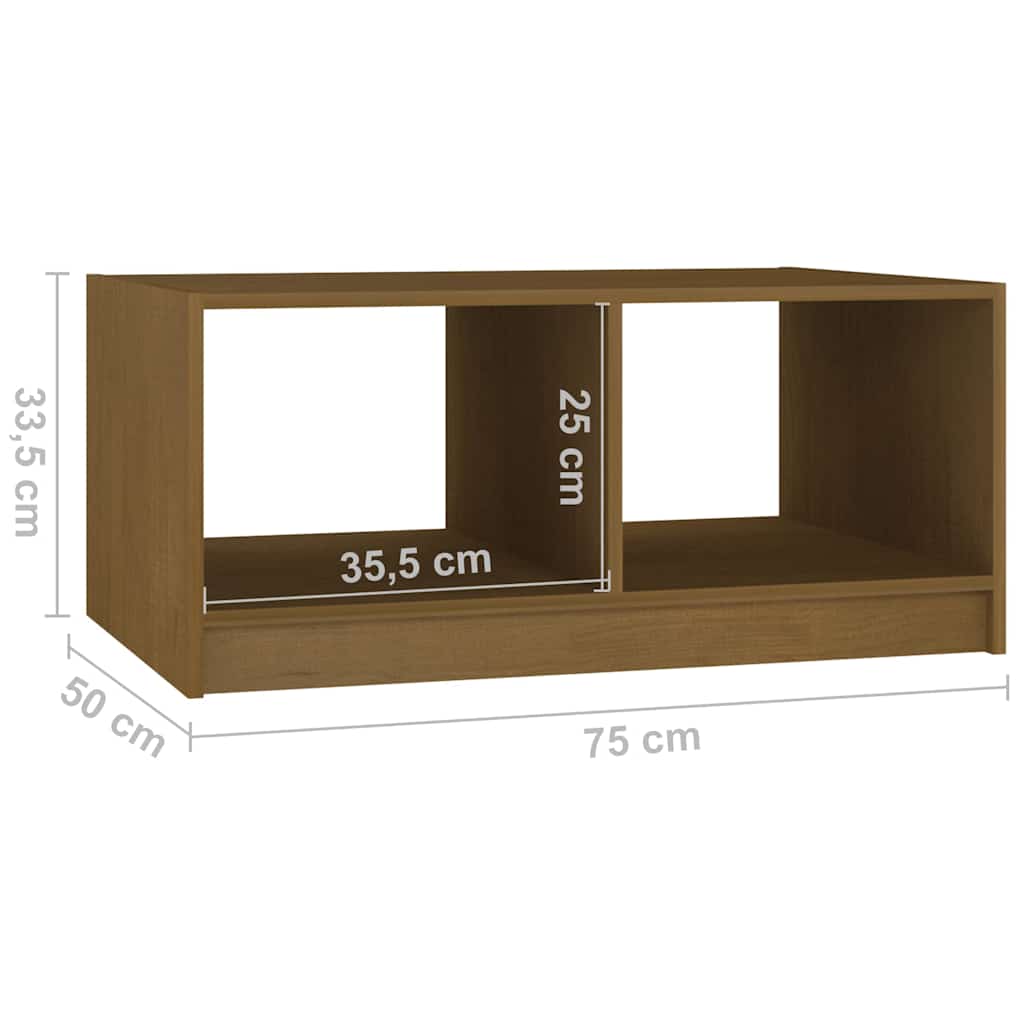 Couchtisch 75x50x33,5 cm Massivholz Kiefer