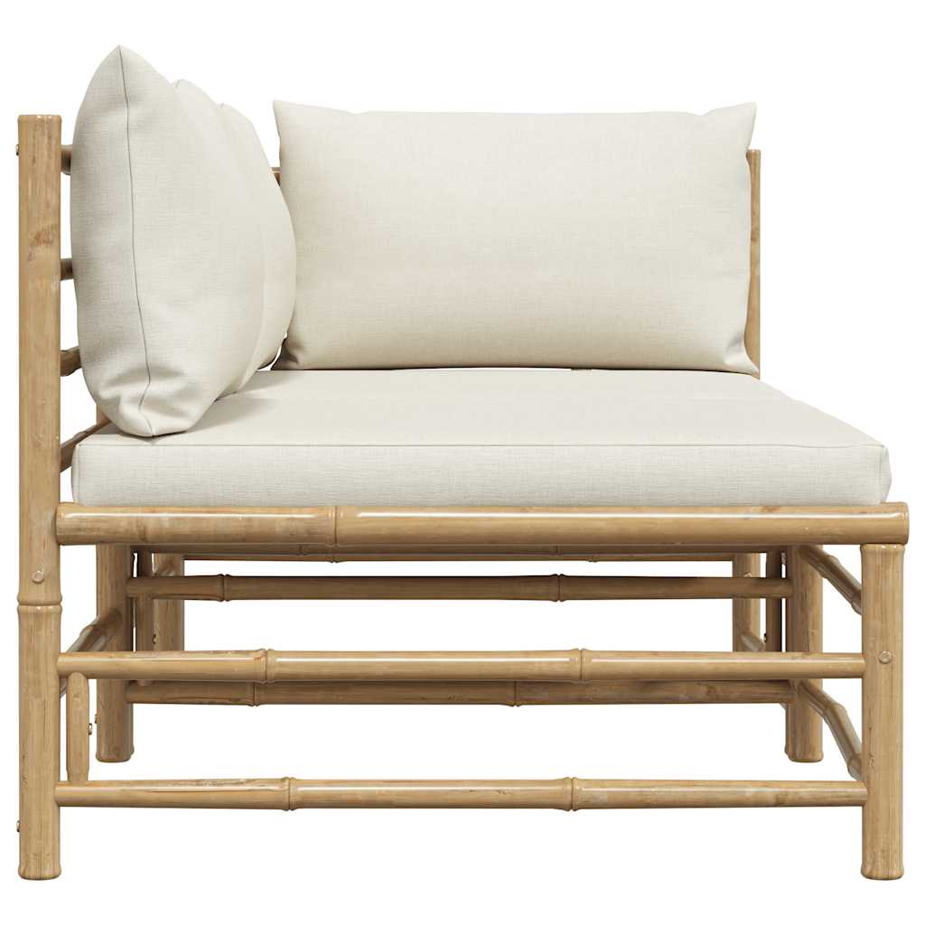 3-tlg. Garten-Lounge-Set mit Kissen Bambus