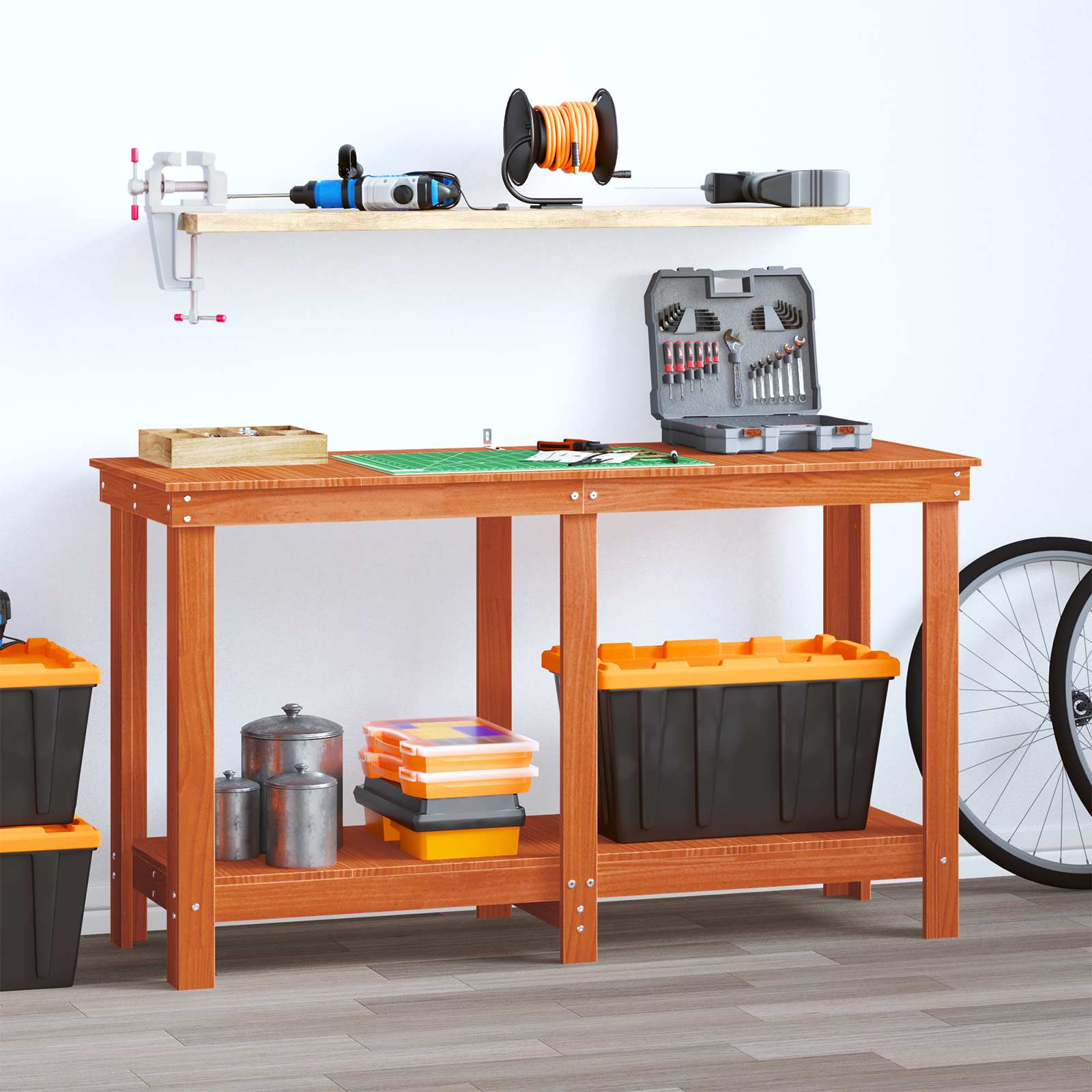 Werkbank 80x50x80 cm Massivholz Kiefer
