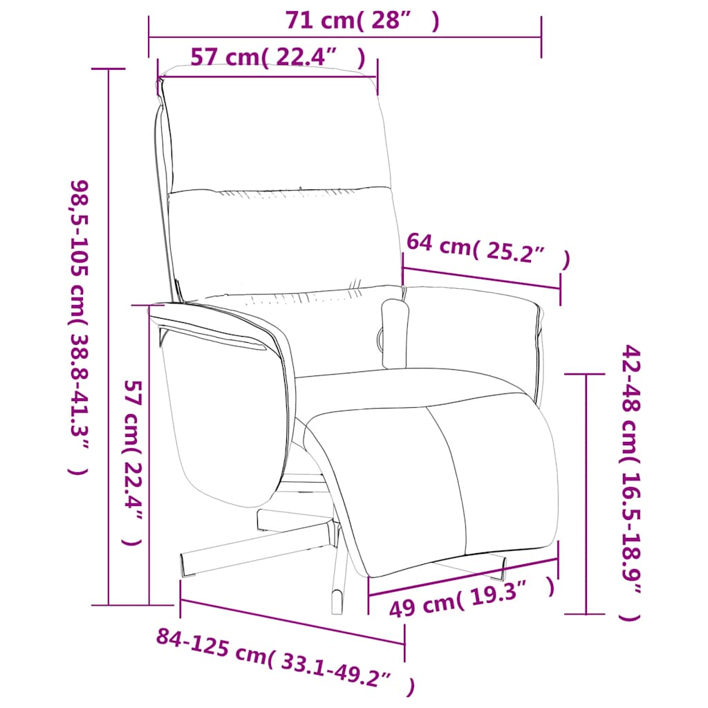 Massagesessel mit Fußteil Braun Stoff
