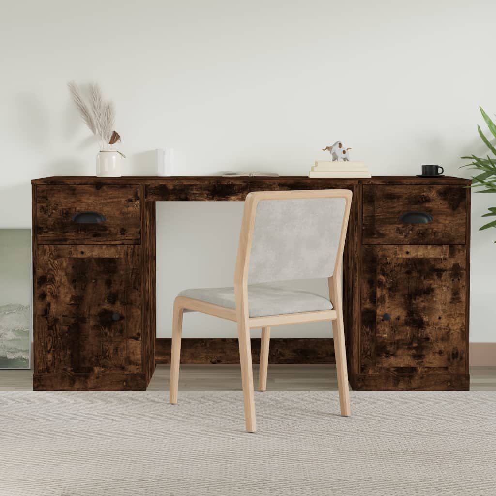 Schreibtisch mit Stauraum Sonoma-Eiche Holzwerkstoff