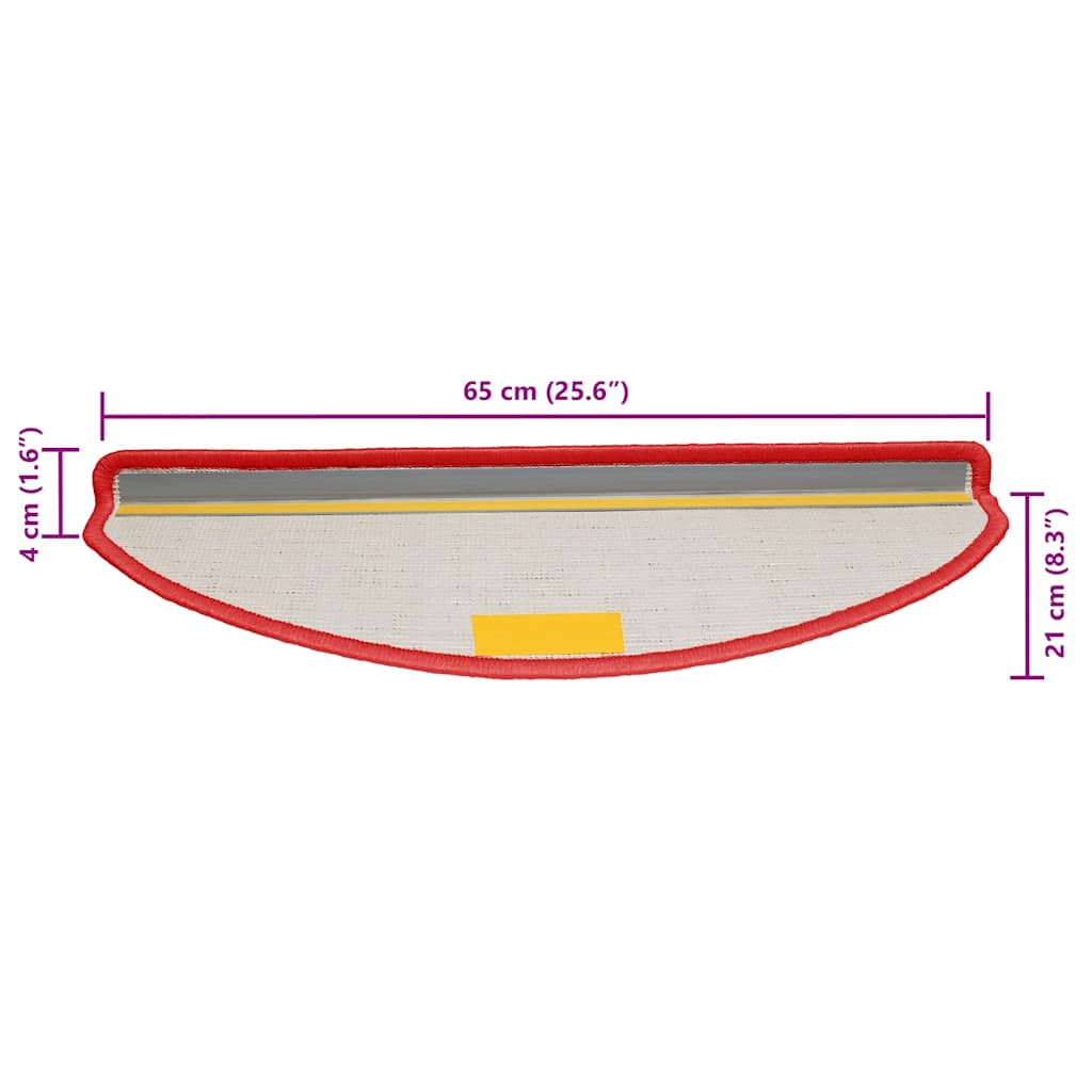 Stufenmatten 15 Stk. 56x17x3 cm Grau Halbrund