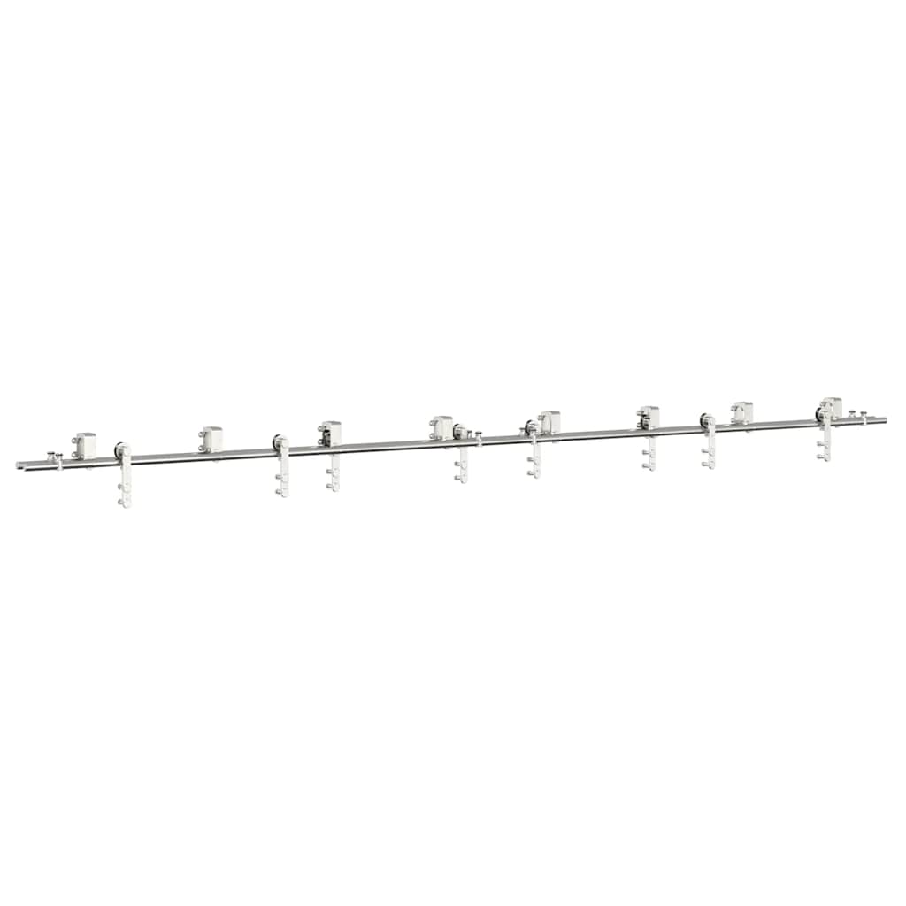 Schiebetür-Beschlagsatz 183 cm Edelstahl Silbern