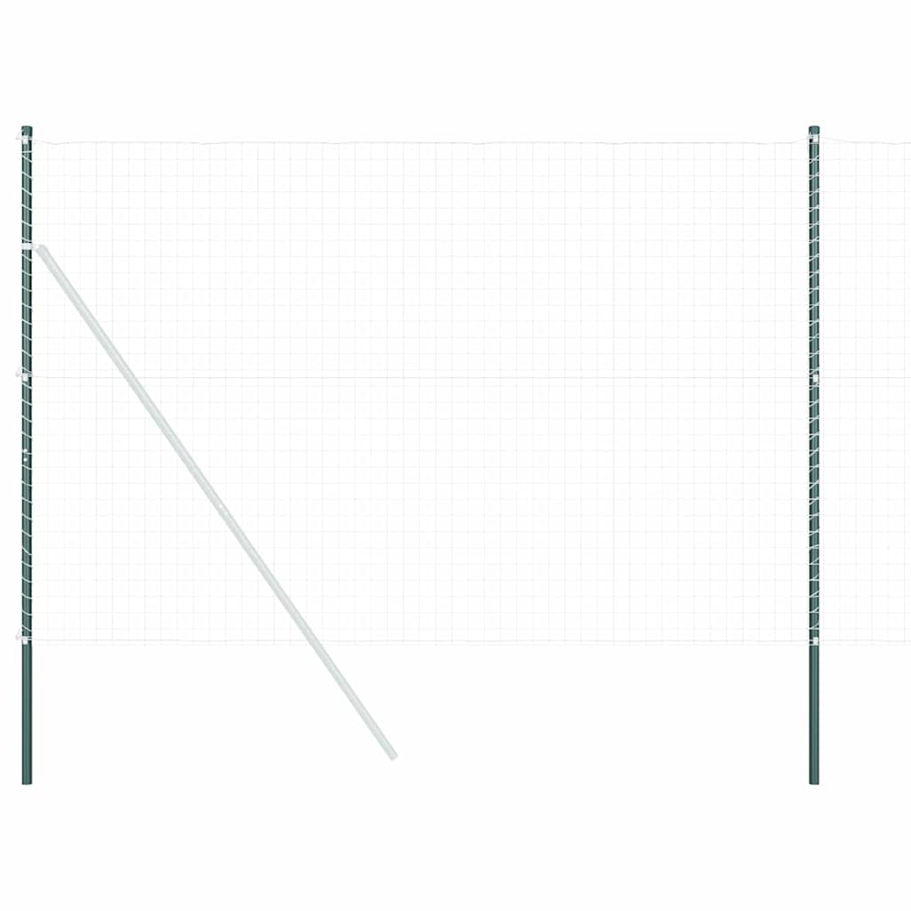 Zaunpfosten 2 pcs Grün 50 cm Pulverbeschichteter Stahl