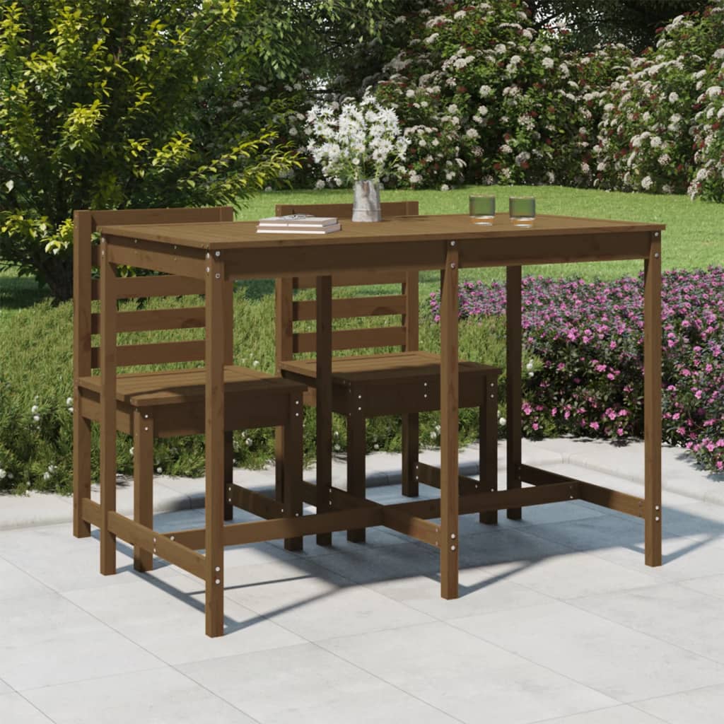 Gartentisch 82,5x82,5x110 cm Massivholz Kiefer
