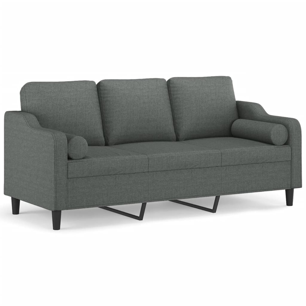 2-Sitzer-Sofa mit Zierkissen Braun 120 cm Stoff