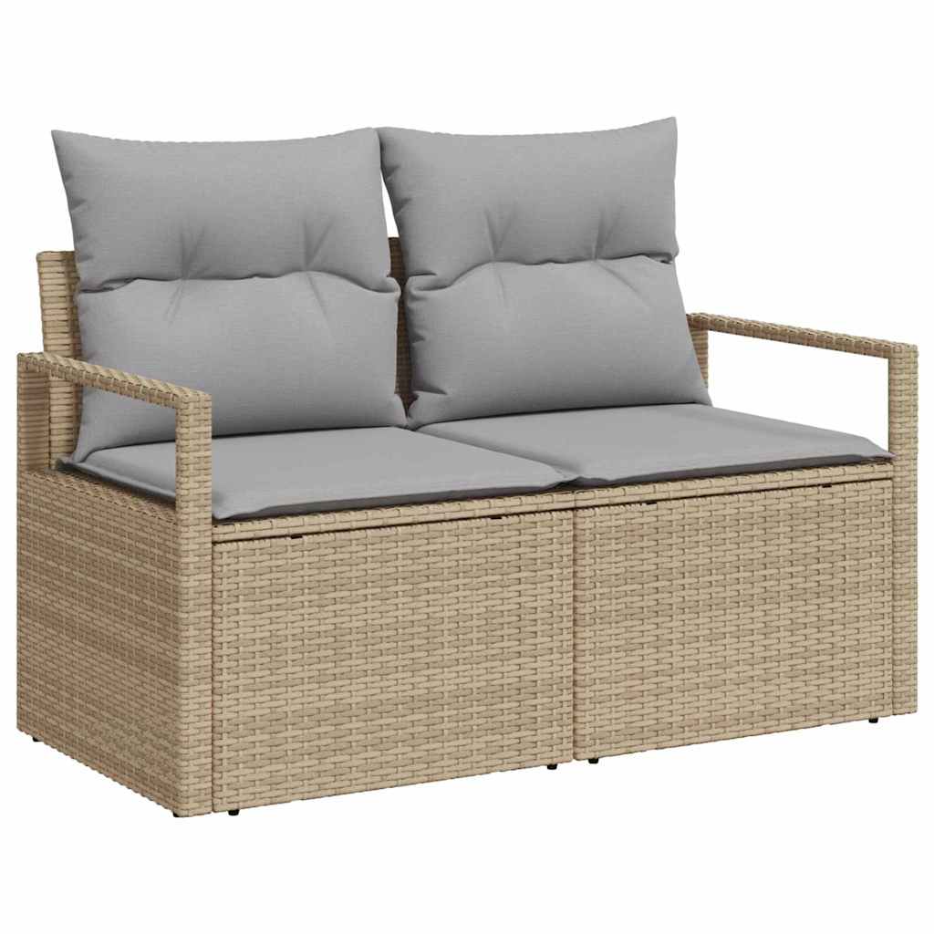 Garten Essgruppe mit Kissen 8 pcs Schwarz und Creme