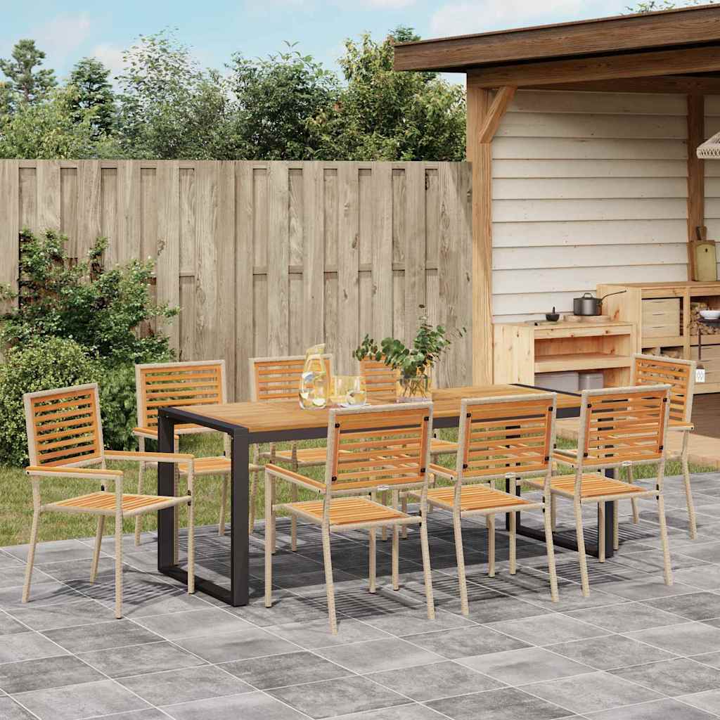Garten Essgruppe 5 pcs Schwarz und Braun Poly-Rattan