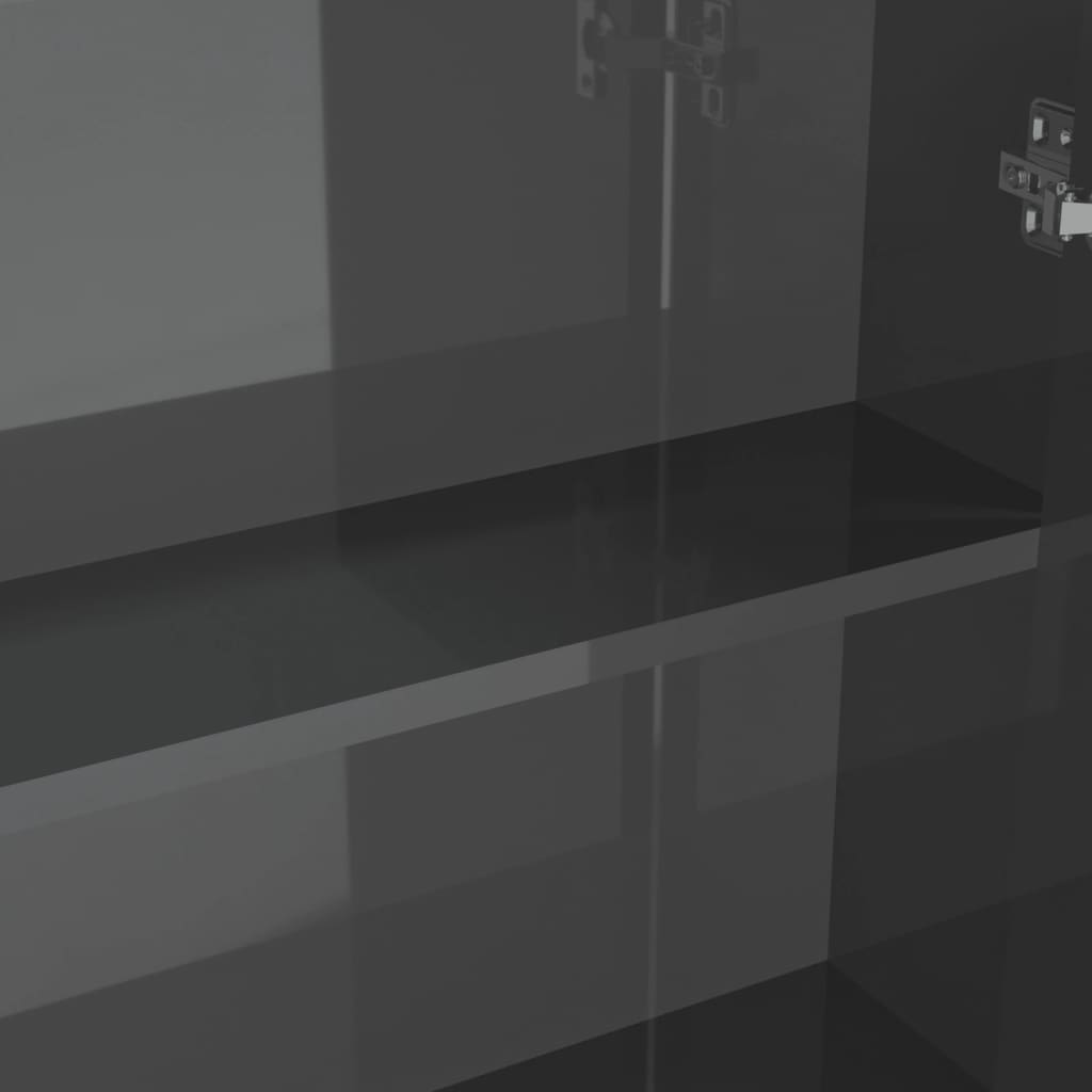 Bad-Spiegelschrank 60x15x75 cm MDF Glänzendes Schwarz