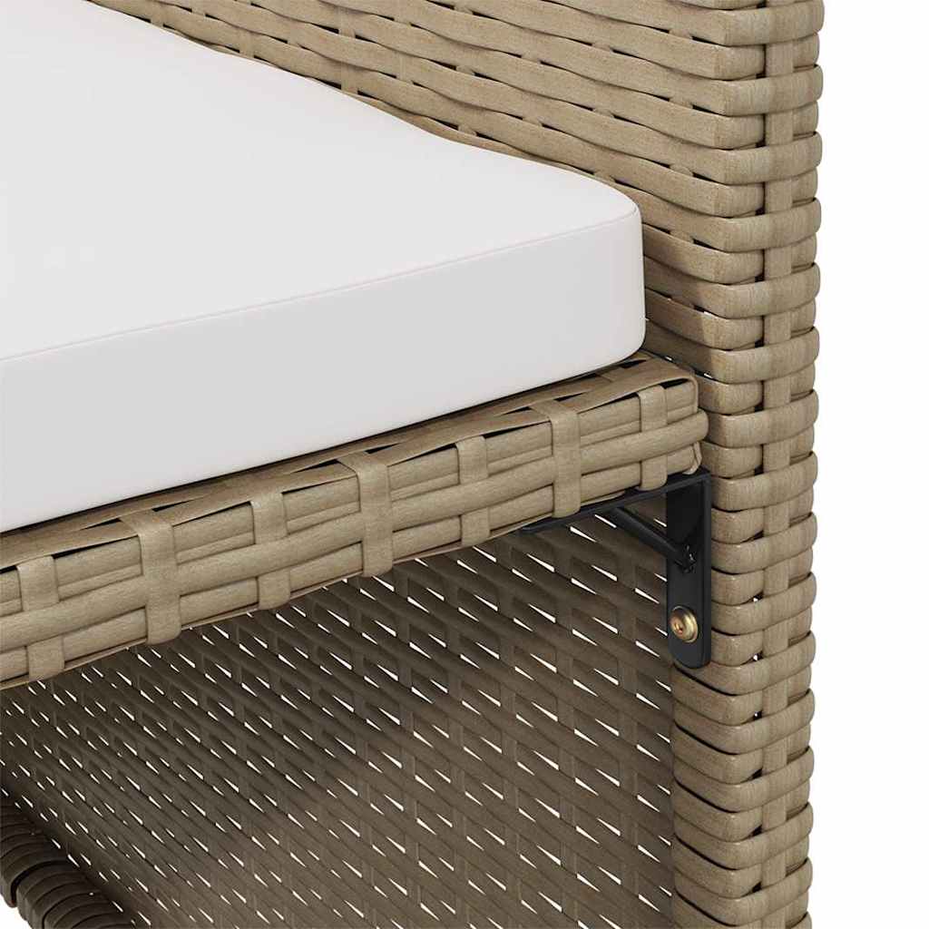 4-tlg. Gartenstuhl und Hocker Set Poly Rattan Schwarz