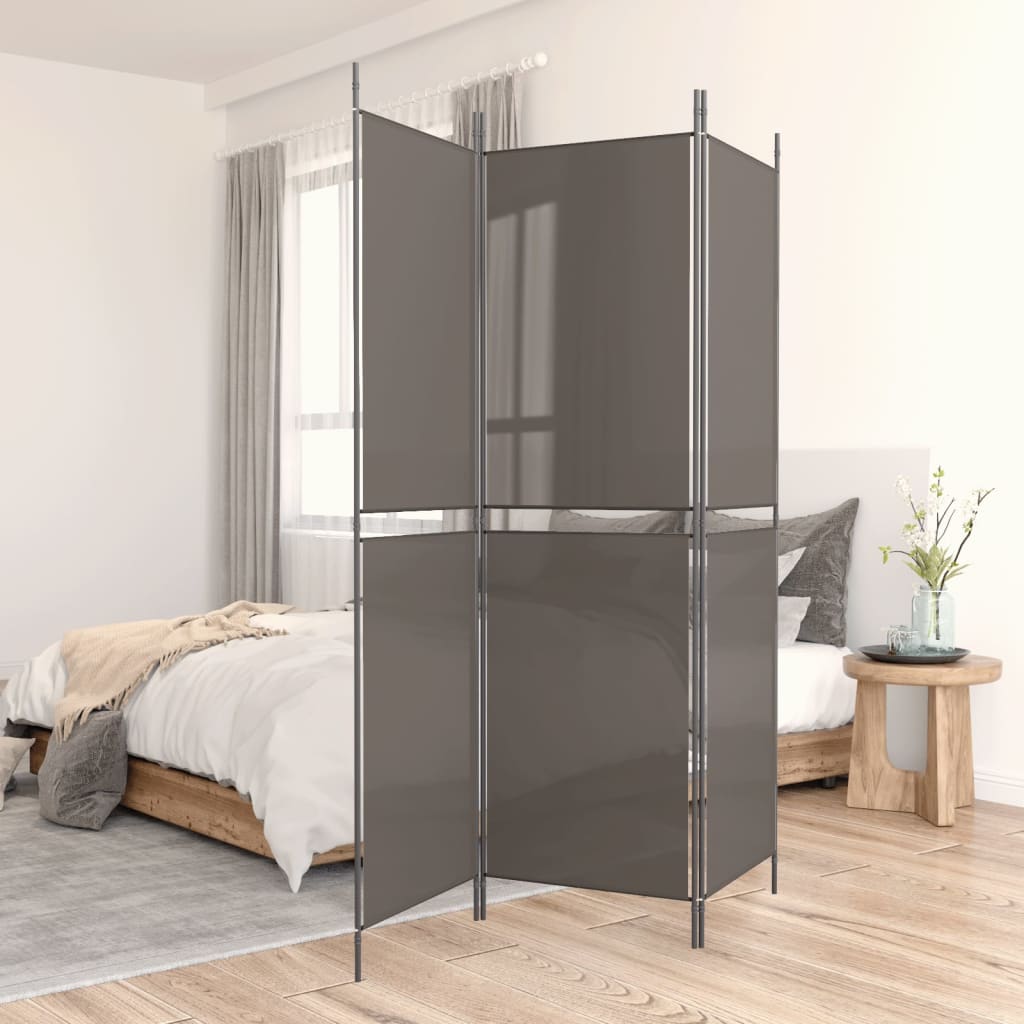 3-teiliger Raumteiler Beige 150 x 180 cm Stoff