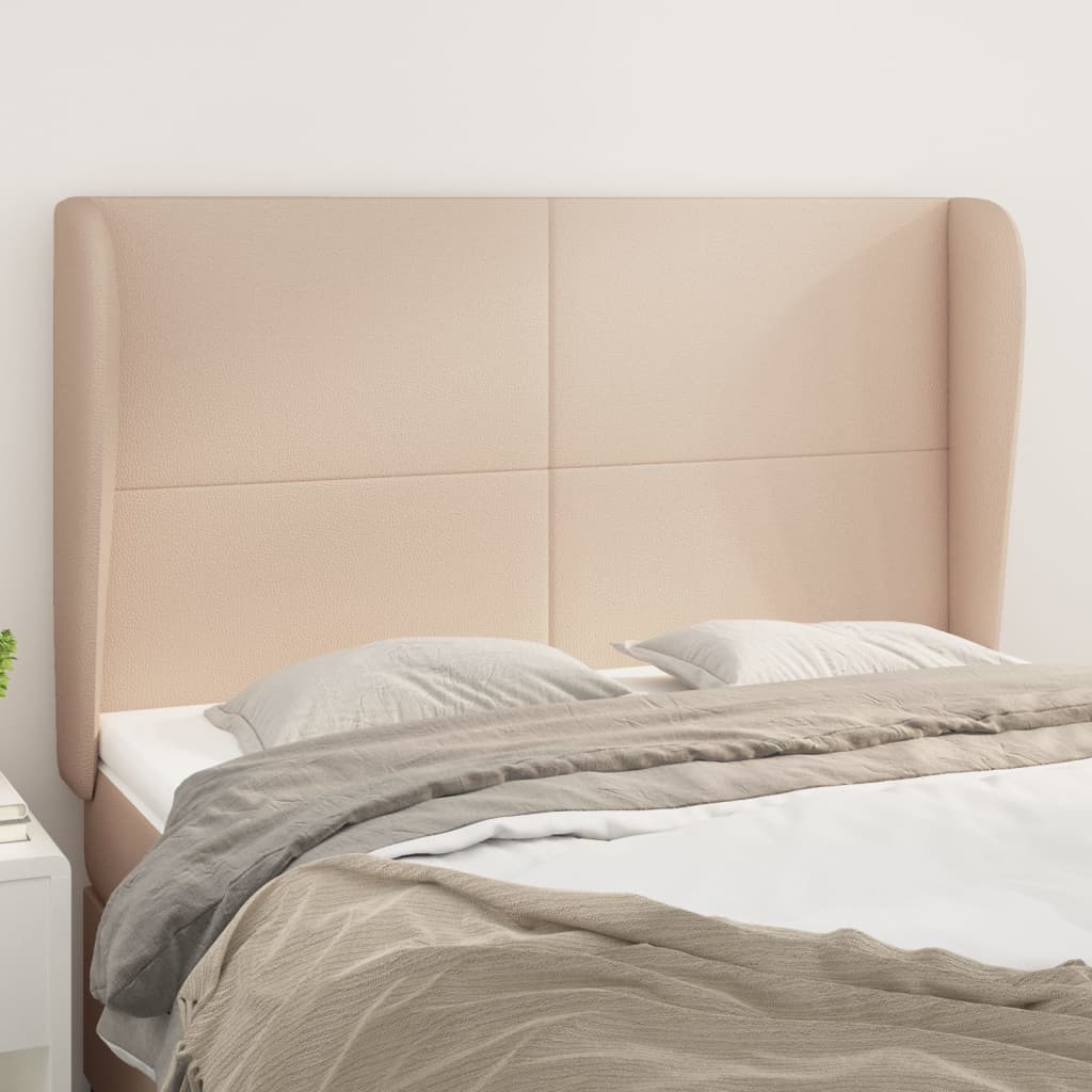 Kopfteil mit Ohren Creme 83x23x78/88 cm Kunstleder