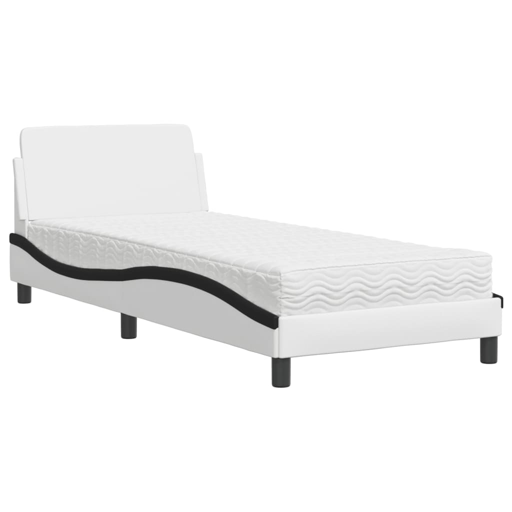 Bett mit Matratze "Dover" Schwarz 80x200 cm Kunstleder