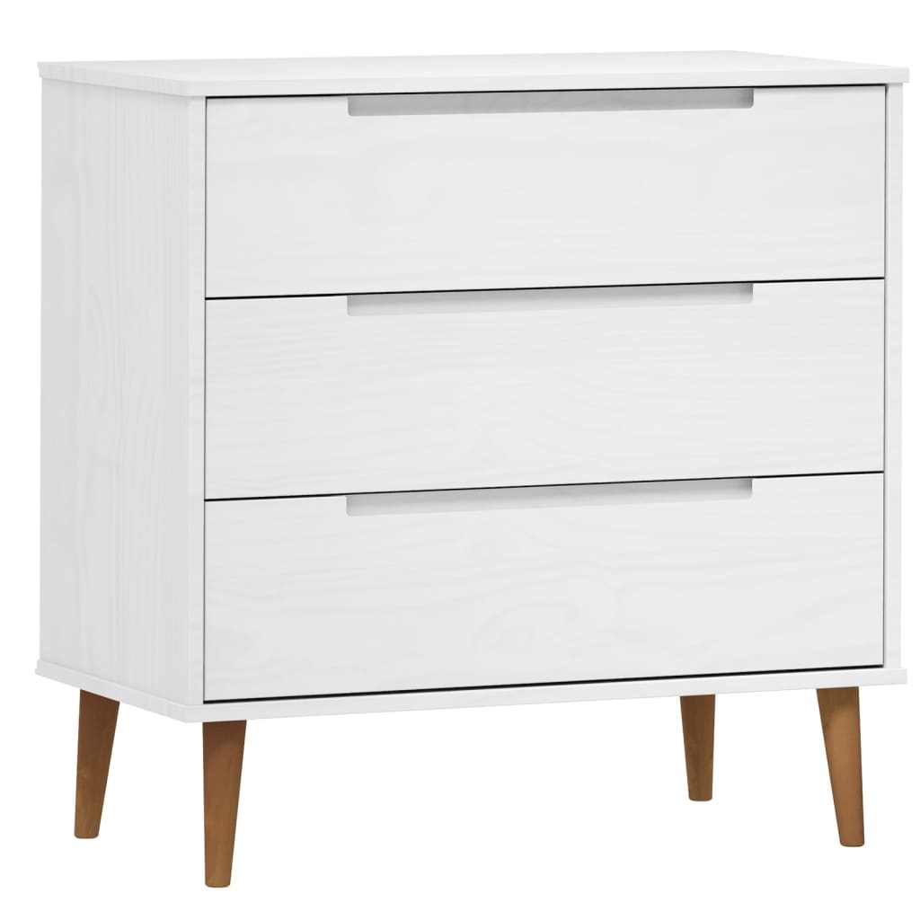 Schubladenschrank MOLDE Braun 80x40x80 cm Massivholz Kiefer