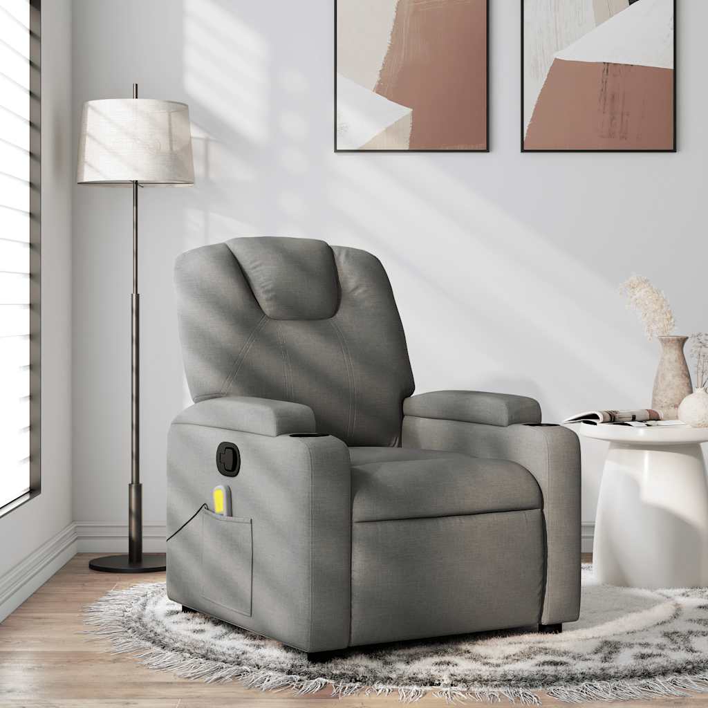 Massage-Relaxsessel, Stoff, Dunkelgrau