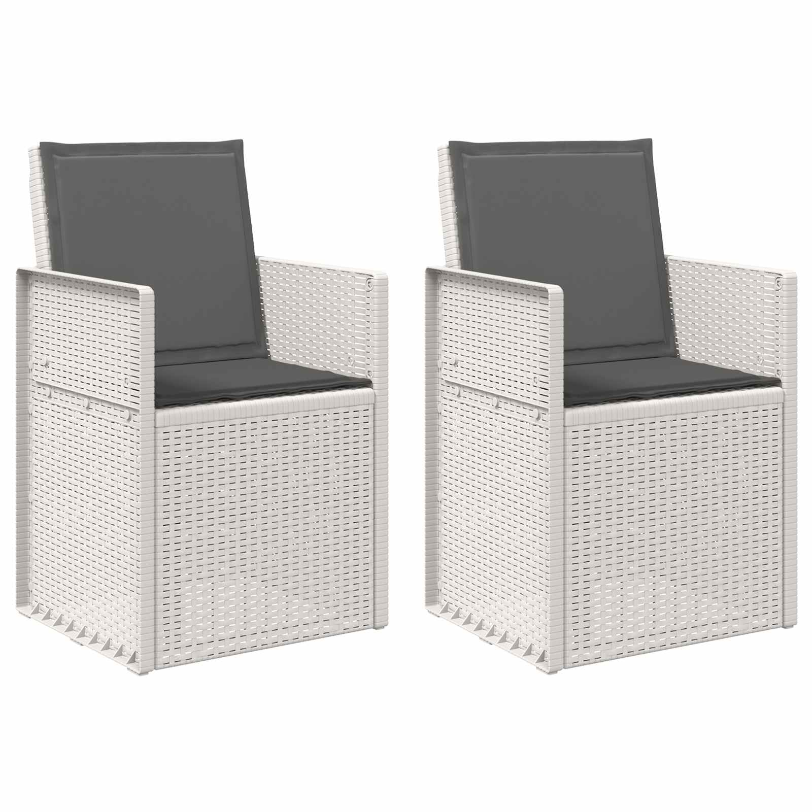 Garten Esszimmerstühle 2 pcs Weiß und Hellgrau PP
