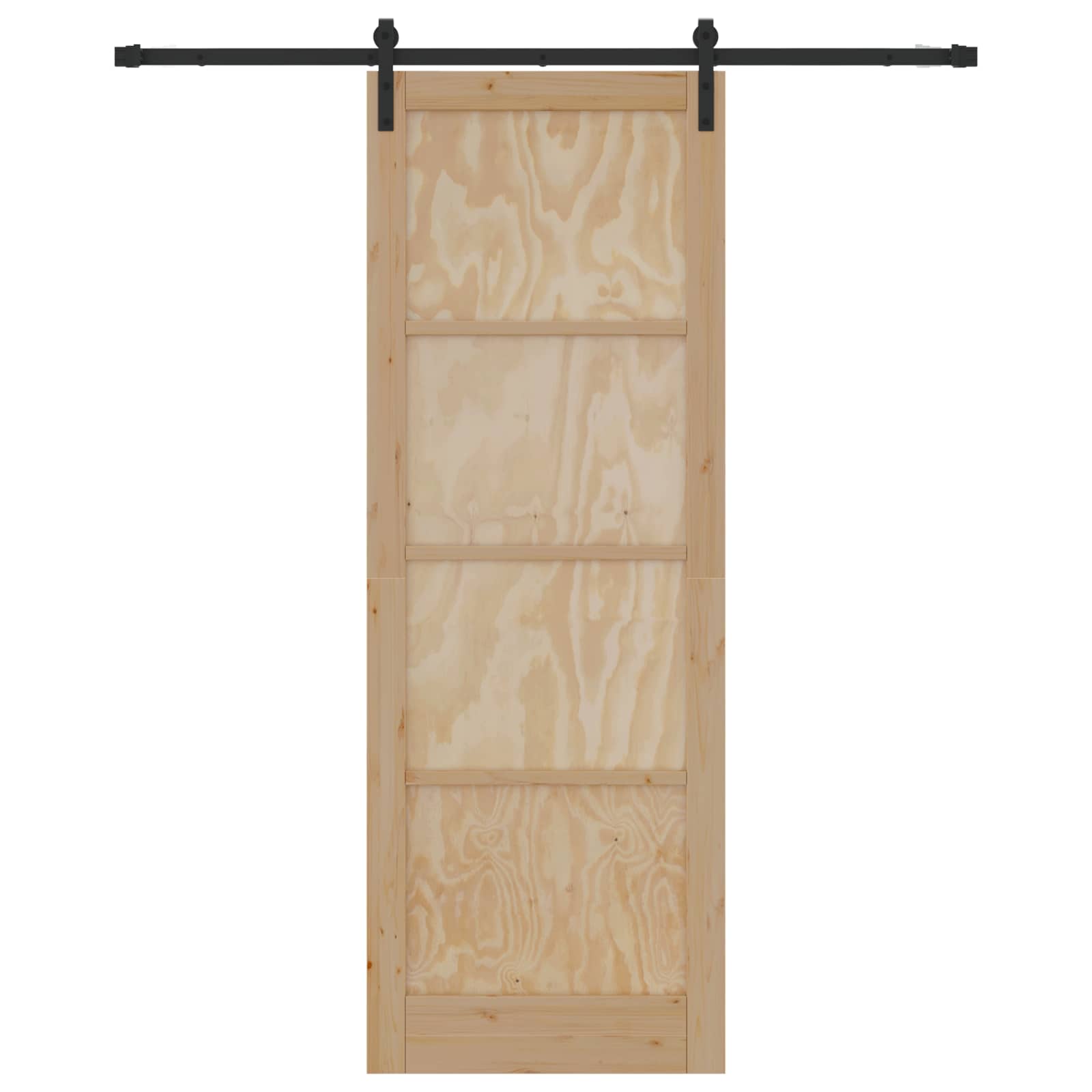 Schiebetür Natürlich und Schwarz 61 x 198,5 cm