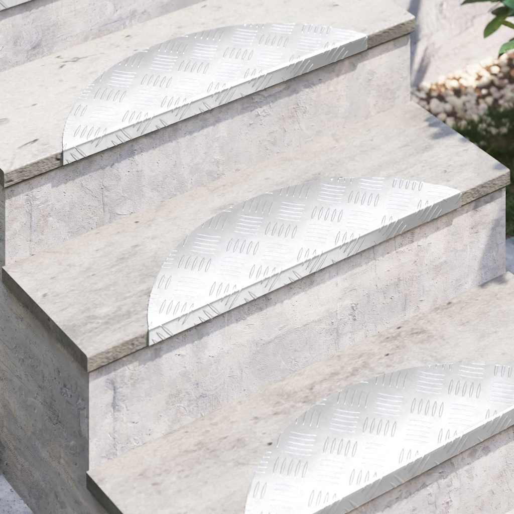 Treppe Tritt Halbmond 5 pcs Silber 60 x 18 x 2,5 cm Aluminium