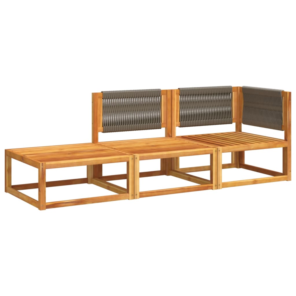 6-tlg. Gartensofa-Set mit Kissen Holz Akazie & Seil