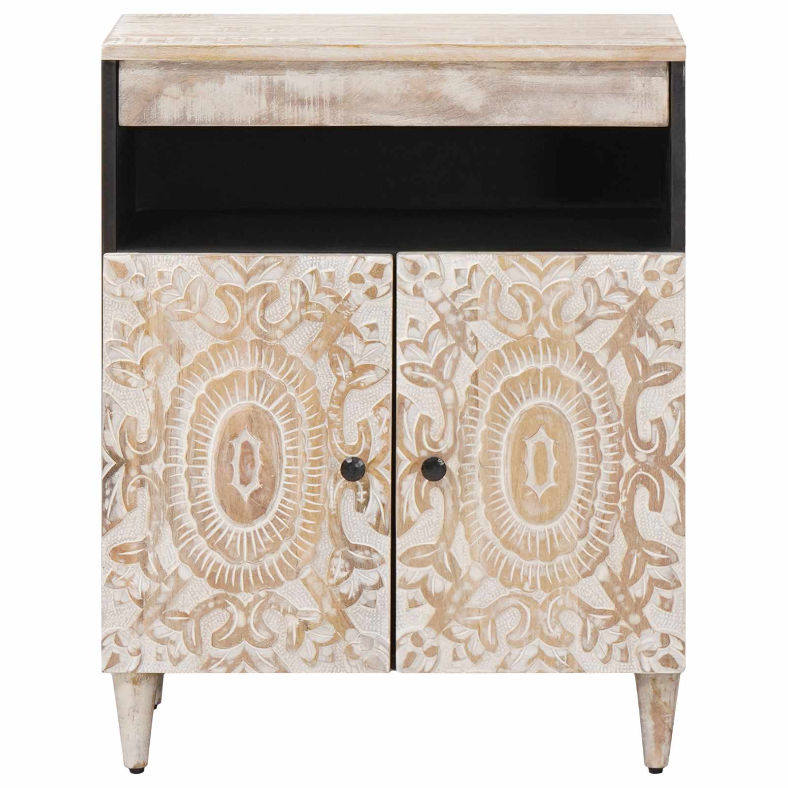 Sideboard mit Speicher Braun 60 x 33,5 x 75 cm Massivholz Mango
