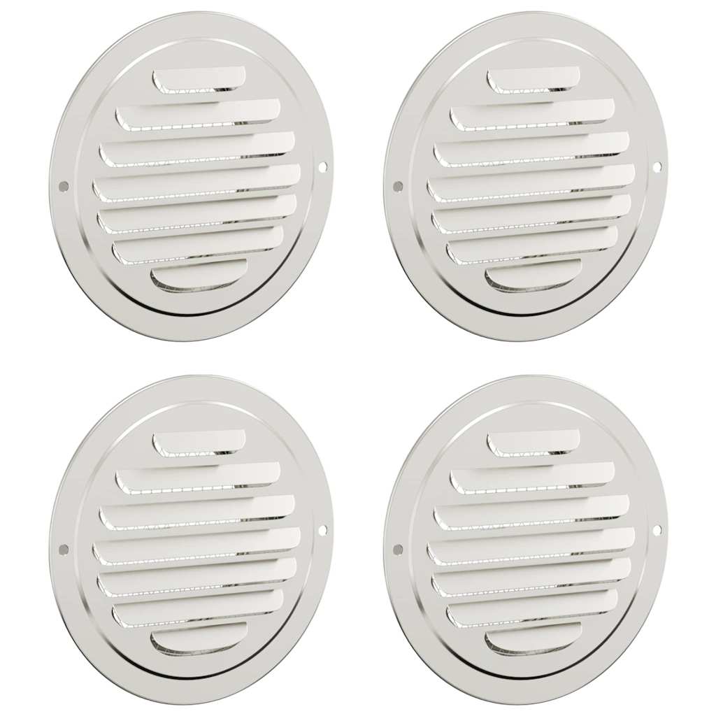 Lüftungsgitter 4 pcs Silber 80 mm Edelstahl