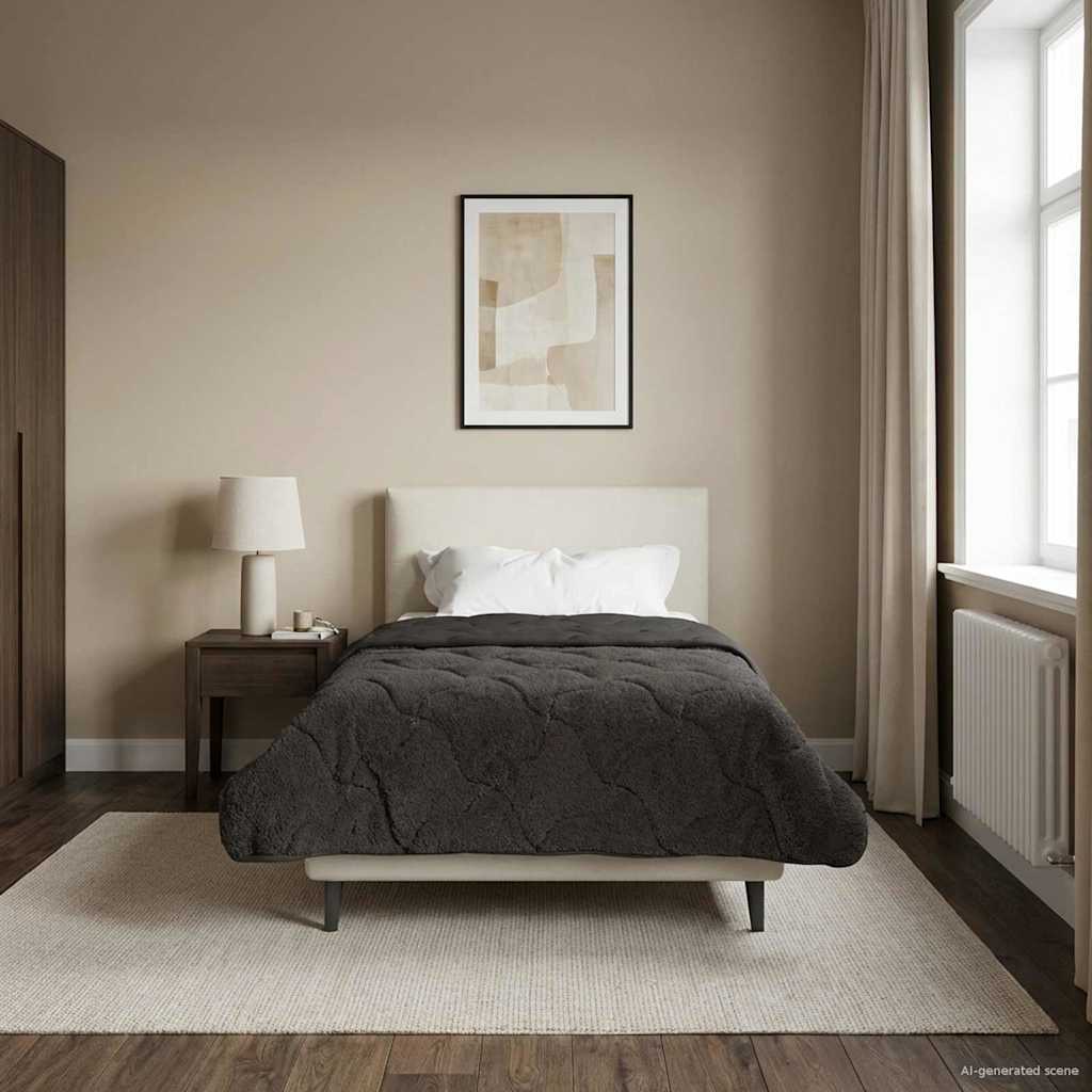 Winterbettdecke Gepolstert Anthrazit 135 x 200 cm