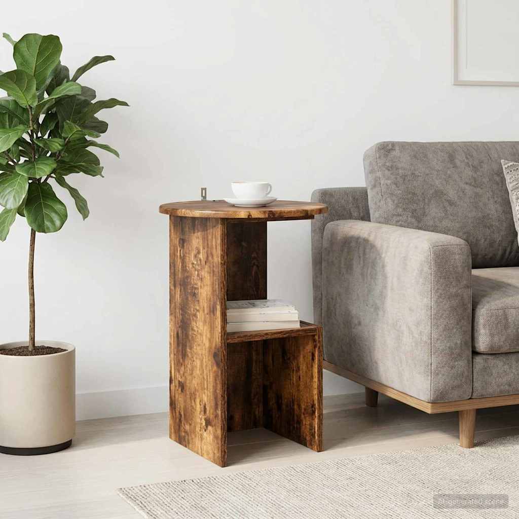 Beistelltisch Weiß Ø 39,5 x 55 cm Holzwerkstoff