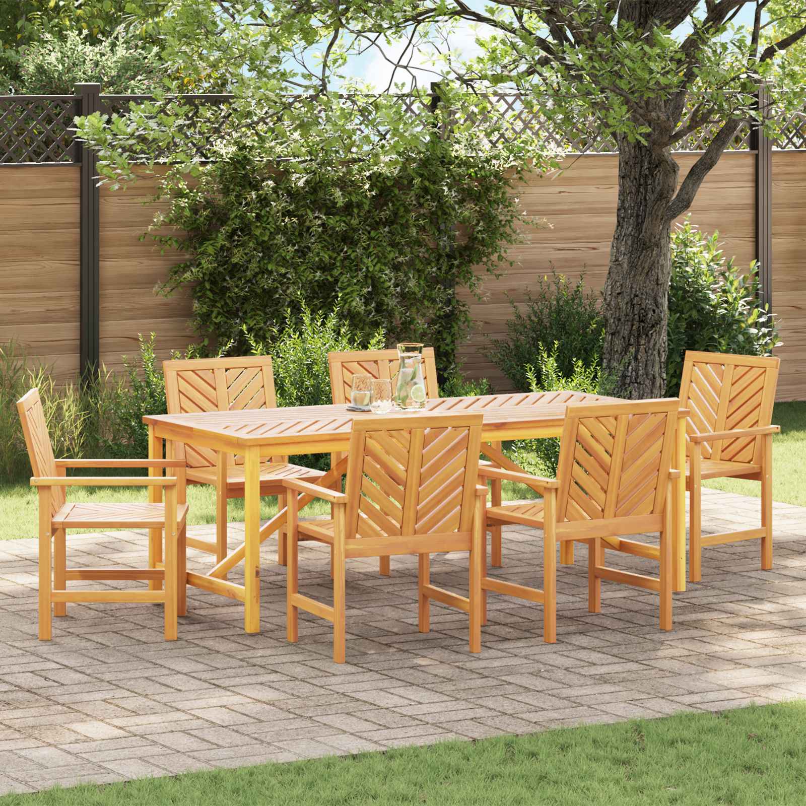 Garten Essgruppe 3 Stk. Braun Massivholz Akazie