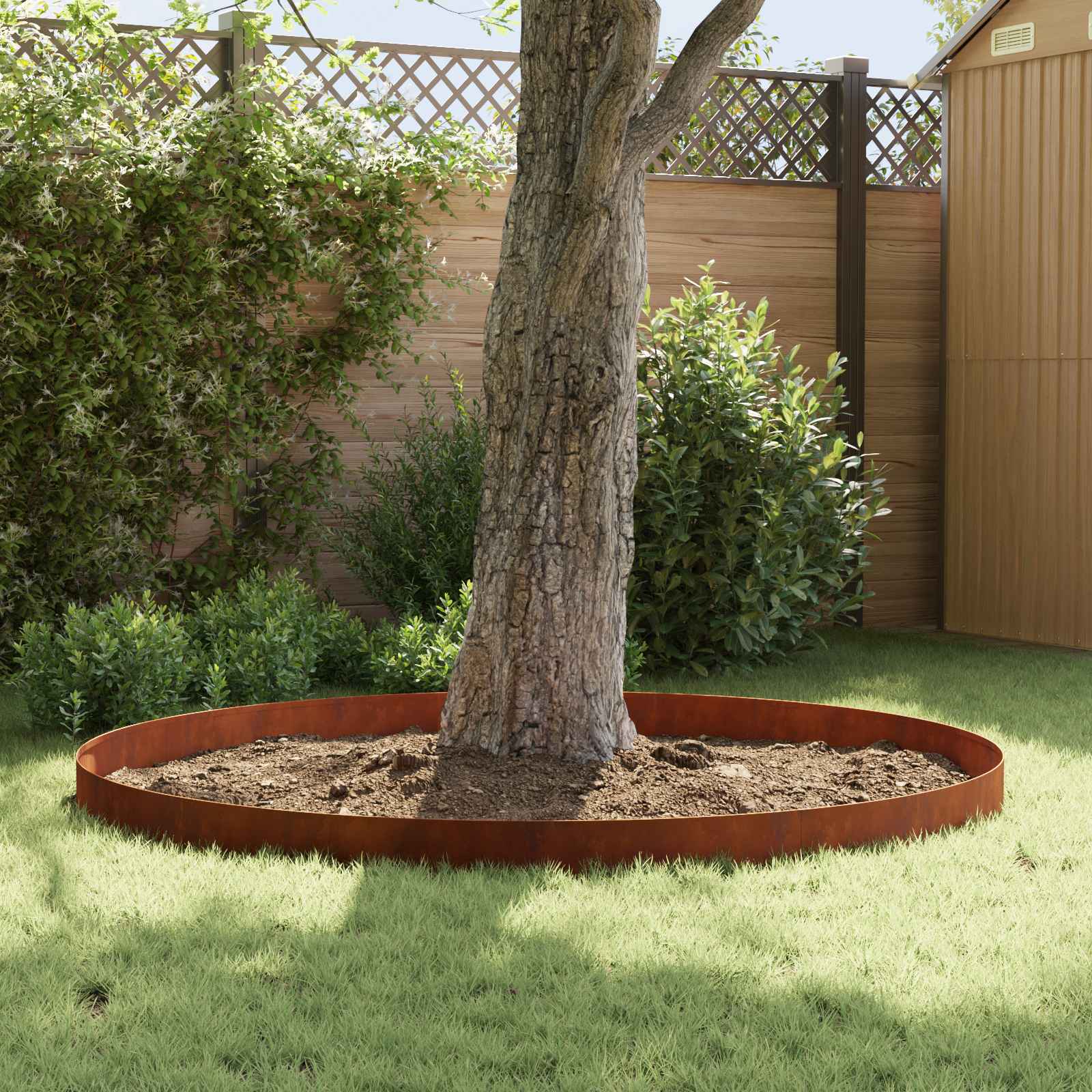 Raseneinfassung 10 pcs 100 x 12 cm Stahl Anthrazit