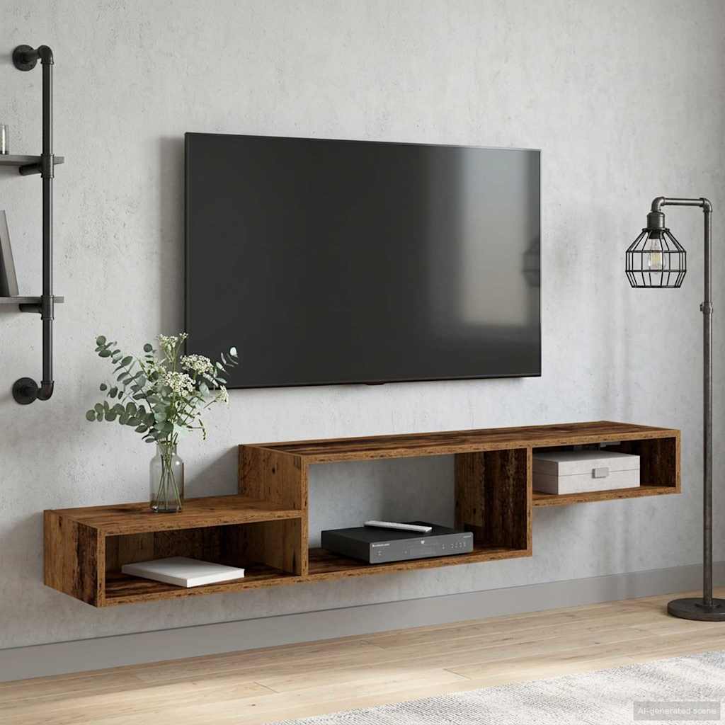 Wandmontierter TV-Schrank Wandhalterung Weiß 150 x 28 x 26 cm