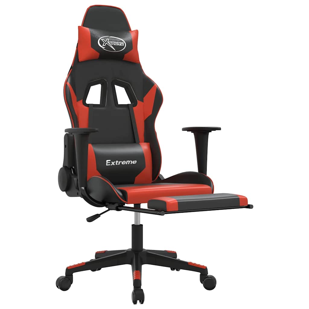 Gaming-Stuhl mit Massagefunktion Schwarz und Blau Kunstleder