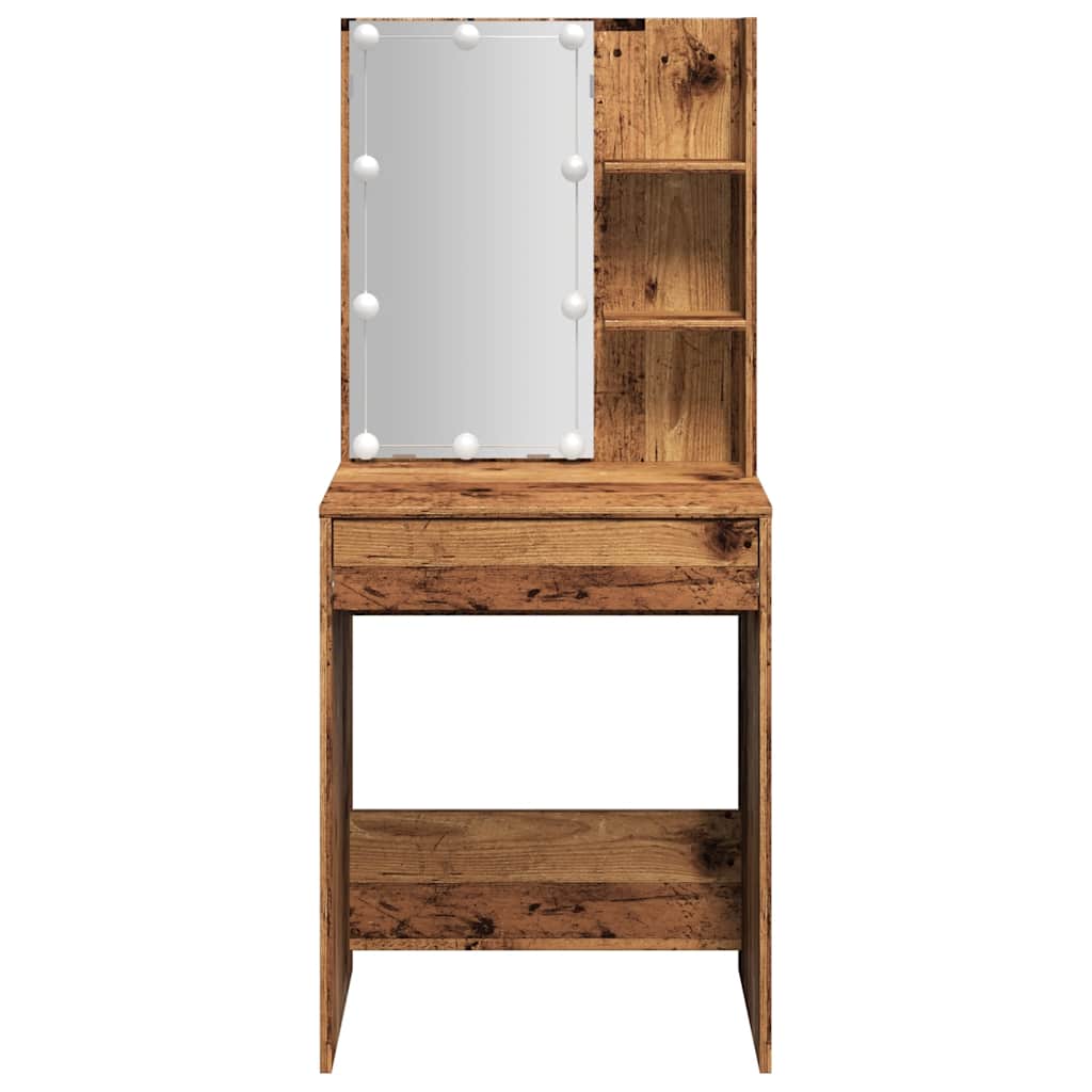 Schminktisch mit LED Weiß 60x40x140 cm